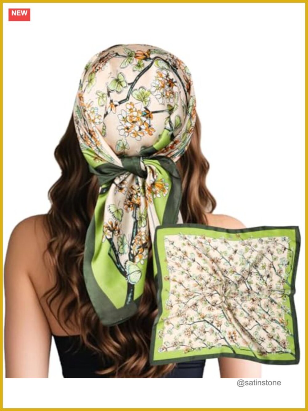 Satin Silk Feel Head Hair Scarf Bandana Wrap 27.5in
